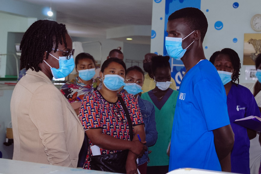 Sante Plus team observes CCC at CoRSU Hospital, a long-term TF partner in Uganda